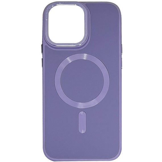 Шкіряний чохол Bonbon Leather Metal Style with MagSafe для Apple iPhone 14 Pro Max (6.7") Сірий/Lavender