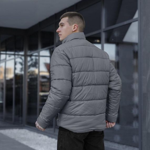 Зимова куртка утеплювач синтепух 300 г/м² від -5°C до -20°C темно-сіра | Зображення 2