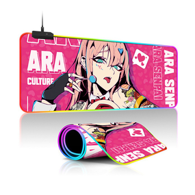 Игровая поверхность для мышки с Аниме принтом "Милый во франксе" Zero two LED  подсветка 800*300*4 мм 1200