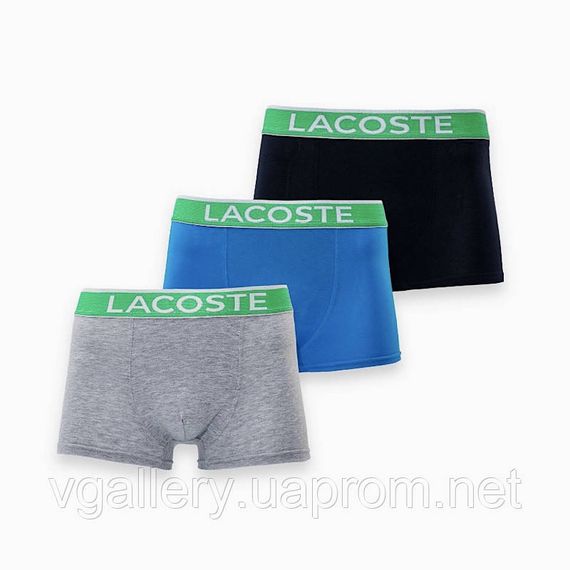 Набір чоловічої білизни Lacoste Чоловічі бавовняні труси боксери Лакоста в наборі 3 шт. | Зображення 1