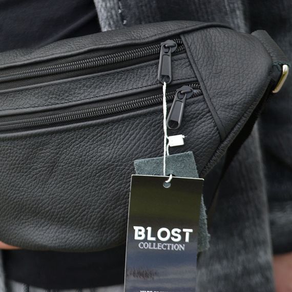 Чоловіча барсетка на пояс, Бананка чорна, Сумка бананка DV-970 на груди | Зображення 2