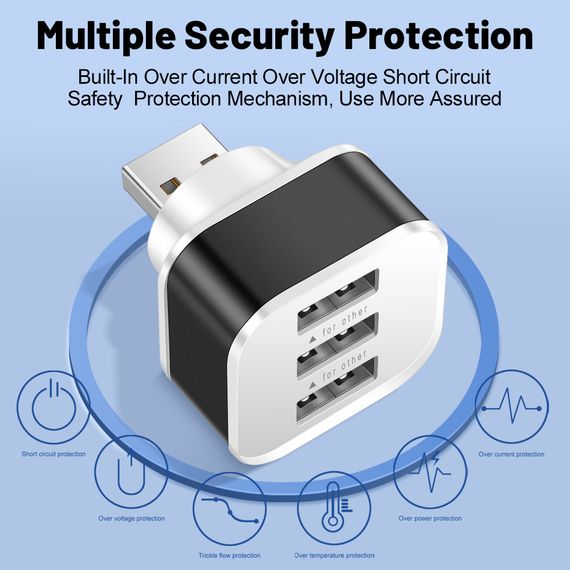 3-портовый USB-хаб 3.0 для ноутбука, ПК, авто | Зображення 2