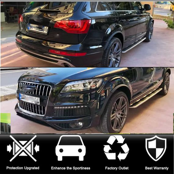 Накладки на колісні арки (Глянцевий чорний PU) для Ауди Q7 2005-2015 рр | Зображення 1