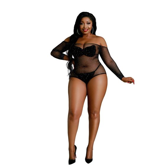 Боді Moonlight Model 09 Black, Plus size