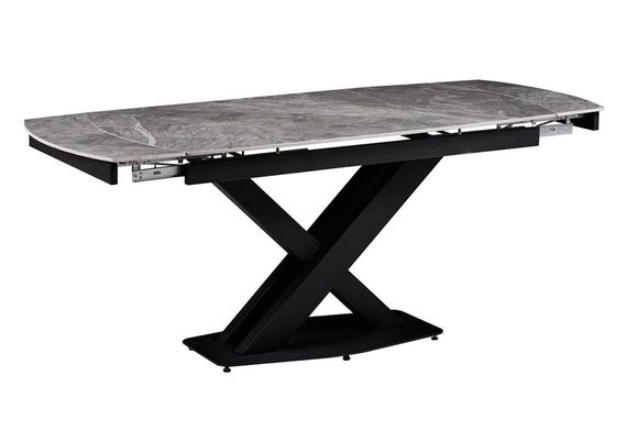 Обеденный раскладной стол Lion DT-2306, столешница керамика серая глянцевая grey glossy ceramics 12 мм, размер 140-180х80 см | Зображення 3