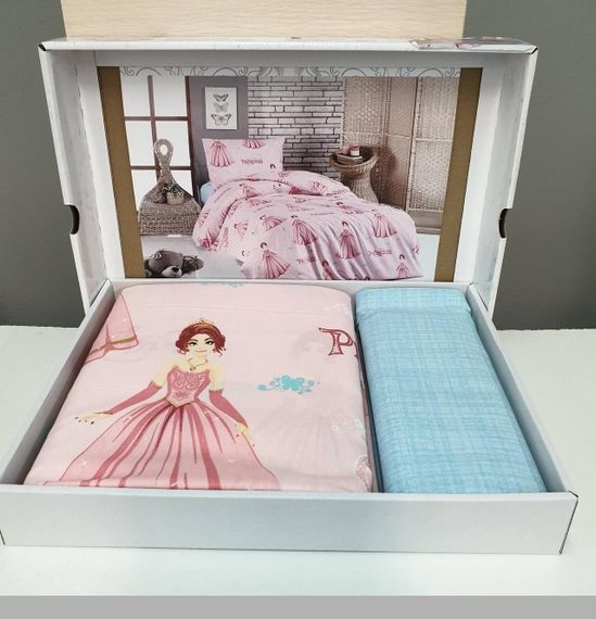 Комплект постільної білизни Hugo темно-сірий з блискавками Efala полуторний для дитячої кімнати (345601391_1524)