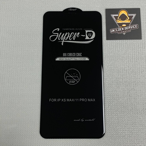 Захисне скло 5D Full Glue для Iphone XS Max | Mietubl Super | Чорне, повне покриття, 9H