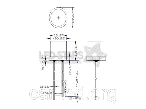 Світлодіод 5 мм. FYL5042 WWC / S (тепло-білий, прозорий), 100 ° FORYARD | Зображення 3