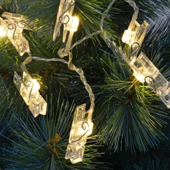 Гірлянда світлодіодна з прищіпками для фото 4,5м 20 Led від батарейок | Зображення 1