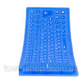 Bluetooth клавиатура резиновая гибкая 85KB клавиш, USB, (Eng/Pyc), Blue/White, Blister-Box