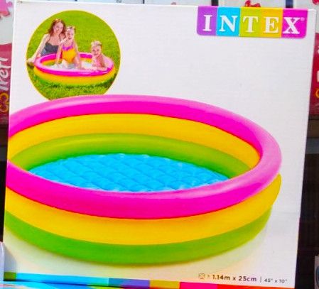 Надувной детский бассейн "Закат" с надувным дном INTEX 114*25СМ   | детский басейн | дитячий надувний басейн | Зображення 1