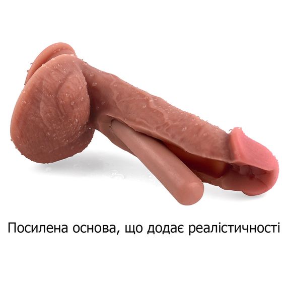 Реалістичний силіконовий фалоімітатор із присоскою 210*40 mm | Зображення 5