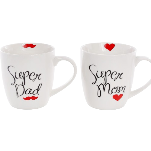 Чашка 520 мл порцелянова Super Dad Super Mom BONA DI 577-525 | Зображення 2