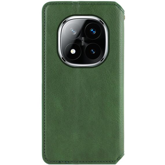 Шкіряний чохол-книжка GETMAN Cubic (PU) для Xiaomi Redmi Note 14 Pro 4G Зелений | Зображення 1