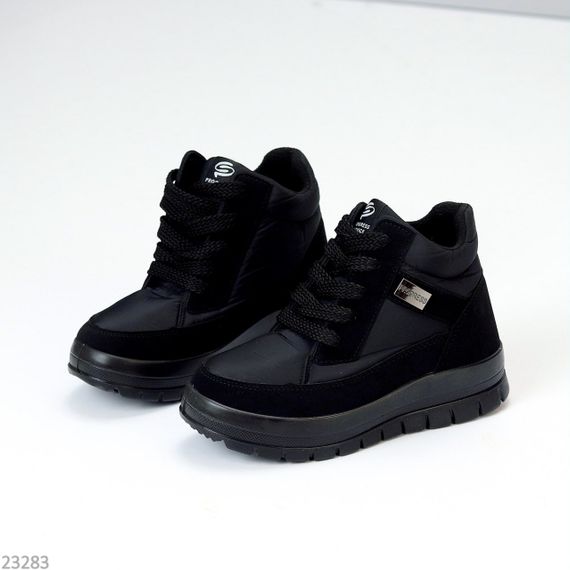 Легкі зручні теплі чорні черевики на кожен день | Зображення 3