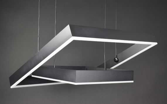 Люстра світлодіодна підвісна LED світильник для квартири на стелю лед 27897 Чорний 20-150х60х60 см. | Зображення 1