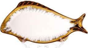 Набір 2 порцелянових блюда Gold Luxury (для риби) 35x19см, порцеляна з золотом