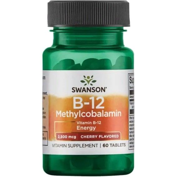 Вітамін Б12 Swanson Vitamin B-12 Methylcobalamin 2500 mcg 60 Tabs Cherry SWA-02783
