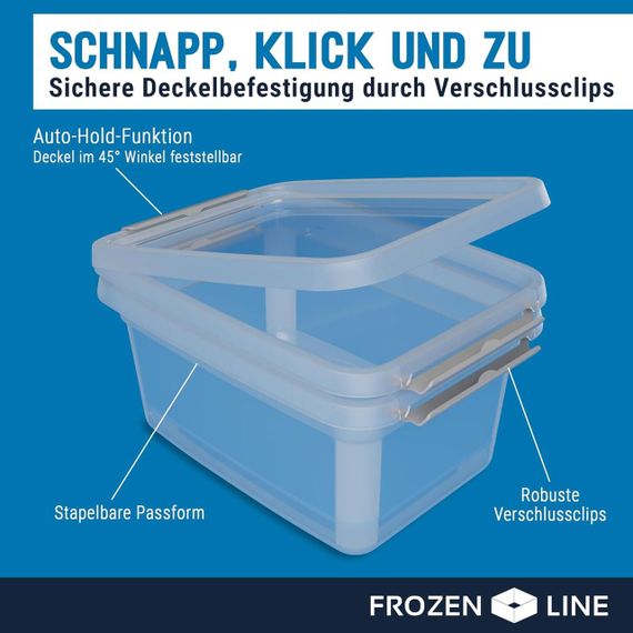 Контейнеры с крышками 1,5л комплект 12 шт, прозрачные лотки для еды, судки для хранения штабелированные | Зображення 3