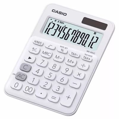 Калькулятор Casio MS-20UC-WE-W-EC, белый (CALC-CAS-MS-20UC-WE)