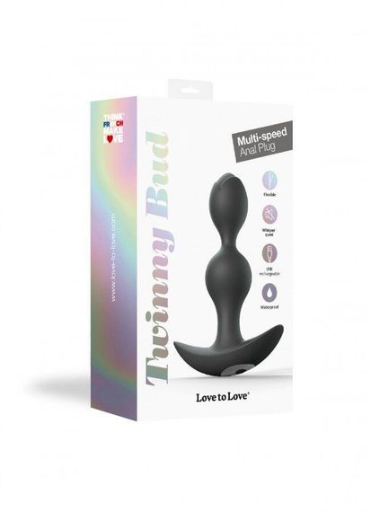 Анальний стимулятор, гнучкий з вібрацією Love To Love TWINNY BUD Black sexstyle | Зображення 4