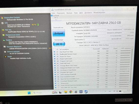 Защищенный ноутбук-трансформер Panasonic Toughbook CF-54 / 14" (1920x1080) TN / Intel Core i5-6300U (2 (4) ядра по 2.4 - 3.0 GHz) / 16 GB DDR3 / 256 GB SSD / Intel HD Graphics 520 / WebCam б/у | Зображення 9