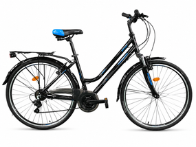 Велосипед міський жіночий 28" Crosser City Life Lady рама 18", 21 швидкість Shimano, алюміній, багажник, крила Бірюзовий