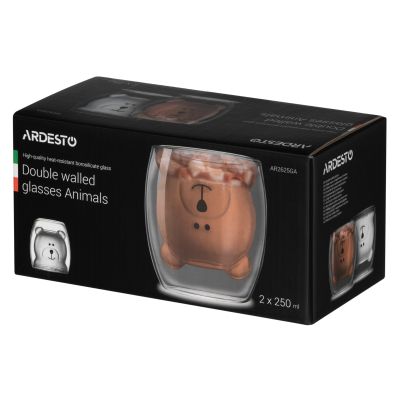 Набір склянок Ardesto Animals 250 мл 2 шт (AR2625GA) | Зображення 2