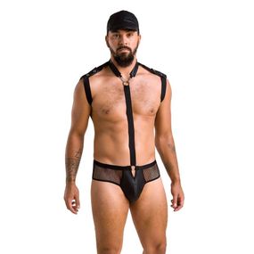 Комплект еротичної чоловічої білизни Passion John XXL/XXXL боді, кепка
