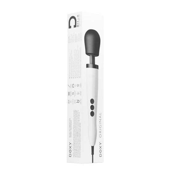 Вібромасажер DOXY Original White, дуже потужний, живлення 220В, пульсівні вібрації | Зображення 7