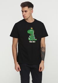 Футболка чоловіча чорна з принтом "Tree Rex", 2XL
