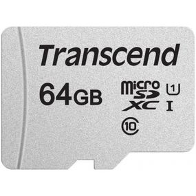 Карта памяти Transcend 64GB microSDXC class 10 UHS-I U1 (TS64GUSD300S) (TS64GUSD300S)