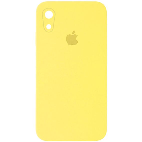 Чохол Silicone Case Square Full Camera Protective (AA) для Apple iPhone XR (6.1") Жовтий / Yellow