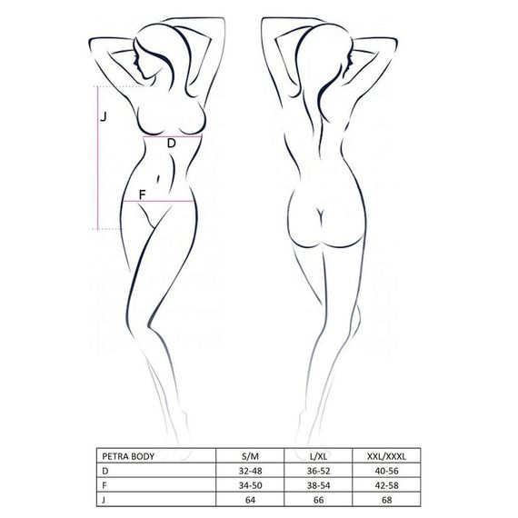 Боді-монокіні з глибоким декольте PETRA BODY black XXL/XXXL — Passion Exclusive | Зображення 3