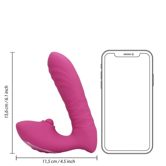 Вибратор для точки G Loveline Thrusting and Tapping Vibrator - Powerful Pink Sex Aura | Зображення 9