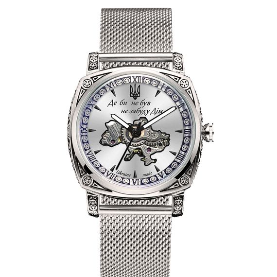 Чоловічий годинник Awarder 021-3D Де би не був Silver-White Mesh