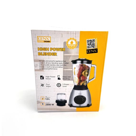 Блендер стаціонарний DENX DX2001 з чашею 1,5 л, сталевий. сріблястий (DX2001) | Зображення 9