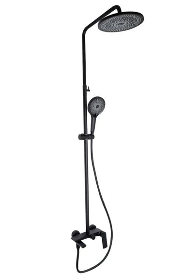 Душова система універсальна Qtap Slavonice Black Matt з виливом QTSLA111BLM45911