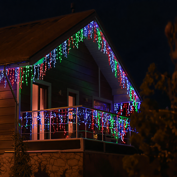 Новорічна гірлянда вулична Бахрома 36 м 600 LED чорний провід Мультиколор 36МBML | Зображення 2