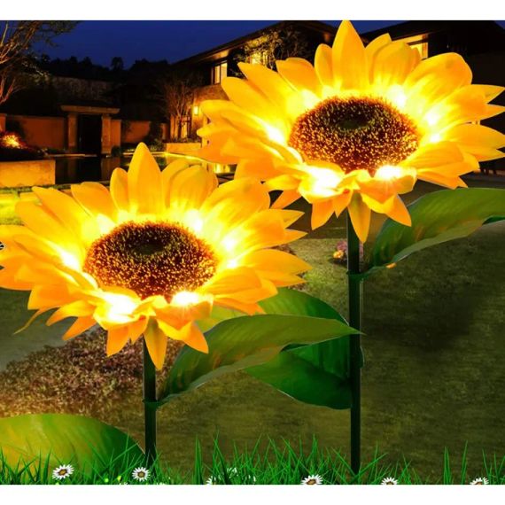 Садовый светильник на солнечной батарее Подсолнечник, 75 см, Теплый белый / Газонный светодиодный фонарь | Зображення 8