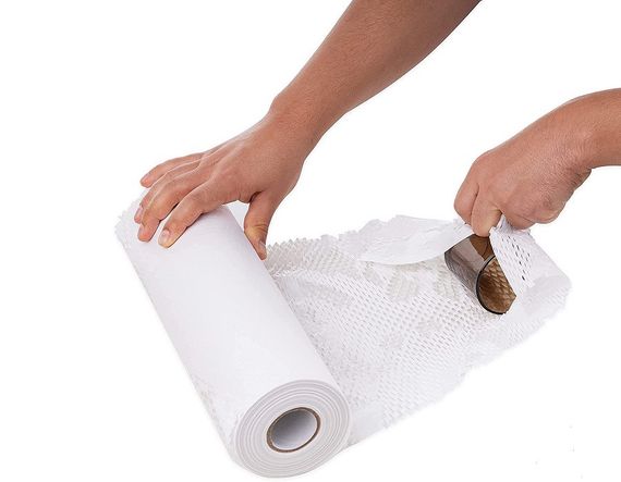 Cотовая крафт-бумага PaperPack, рулон - 30 см х 10 м, белая | Зображення 4