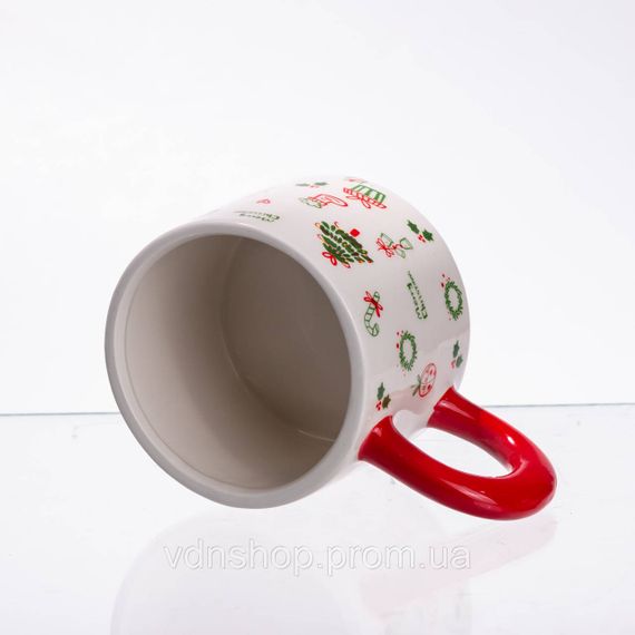 Новорічна порцелянова чашка з кришкою Merry Christmas 350 (мл) CR-1-20 | Зображення 2