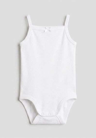 Дитяче боді-майка для дівчинки H&M 56 см Білий (25063003B1)