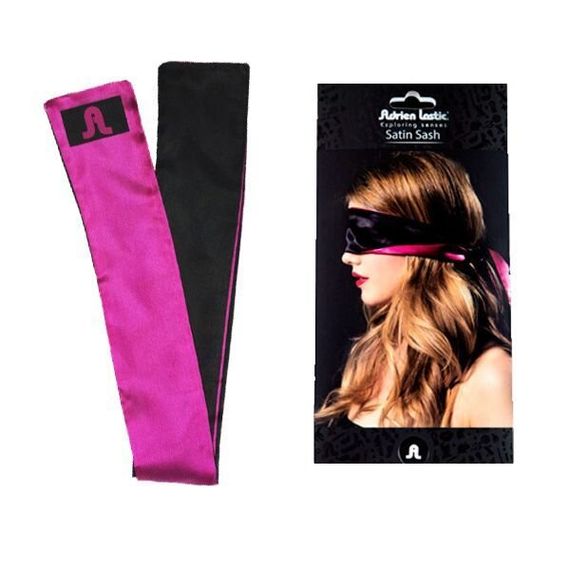 Пов'язка-стрічка із сатину 2-в-1 Adrien Lastic Satin Sash Чорно-малинова One Size | Зображення 1
