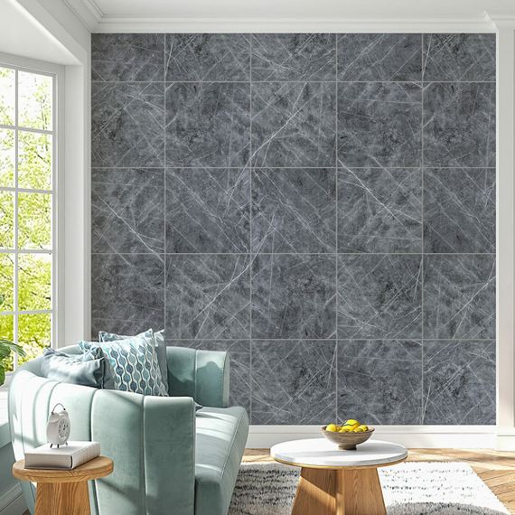 Декоративна ПВХ плита 600х600х3мм Сірий натуральний мармур (S) SW-00001627 | Зображення 5