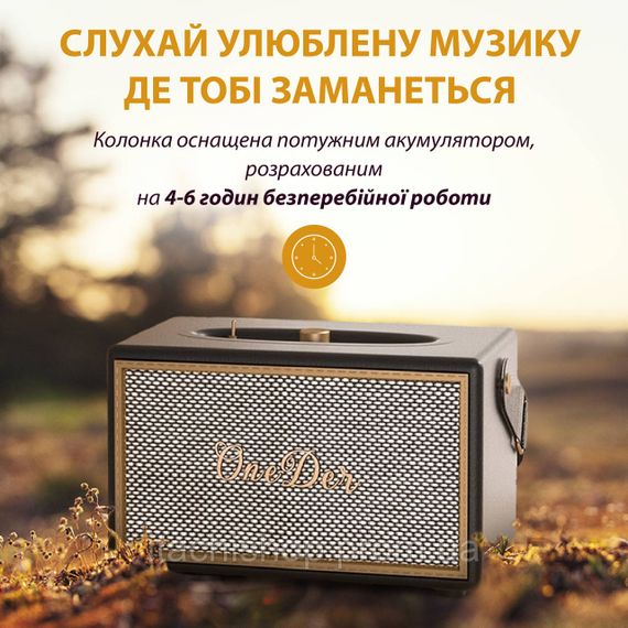 Колонка портативна Bluetooth OneDer D6 потужна з блютуз TF/USB/AUX 40 Вт | Зображення 2