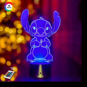 3D светильник ночник с пультом "Стич 2" 3DTOYSLAMP