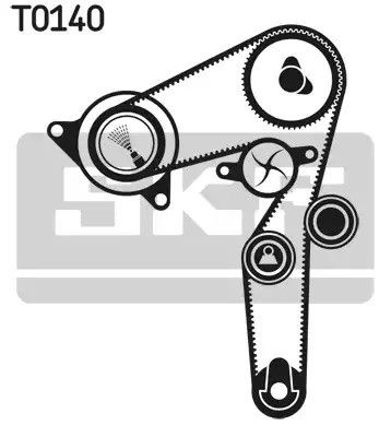 Водяний насос + комплект ГРМ SUZUKI SX4, ALFA ROMEO, FIAT CROMA, SKF (VKMC02194) | Зображення 1