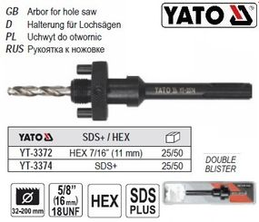 Держатель кольцевых пил 5/8'' Ø-32-200 мм Польша YATO YT-3372