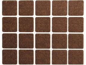 Протектор самоклеючий повстяний VOREL, 20х20мм, набір 20шт. [60/720] VR-74861